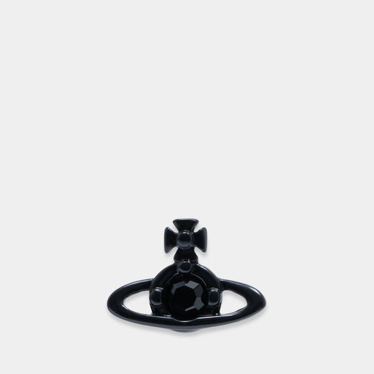 Nano Solitaire Single Stud Earrings - Vivienne Westwood - Metal - Black