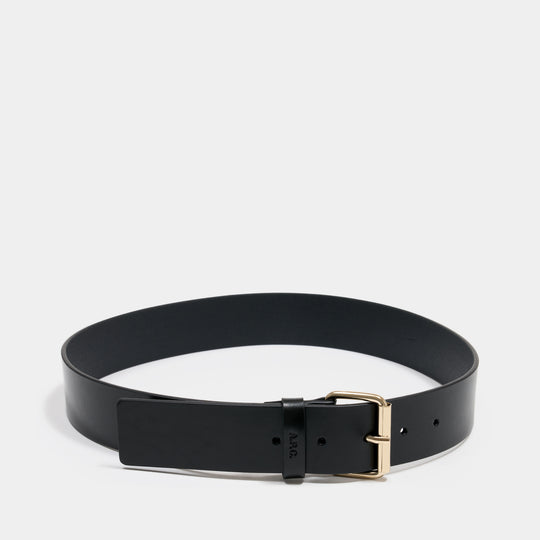 La Ceinture Large Belt - A.P.C. - Leather - Black