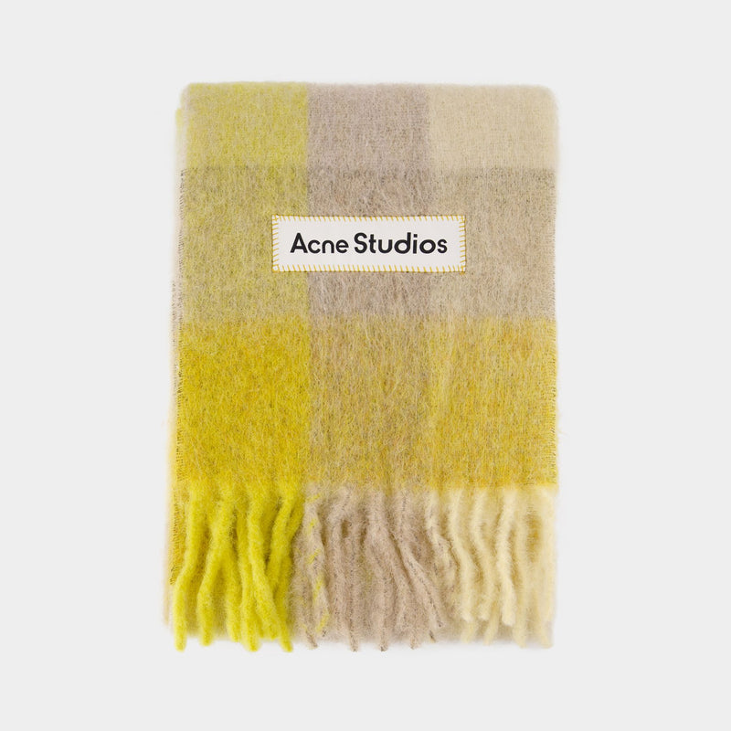 Acne Studios Vally米色/黄色羊毛 围巾