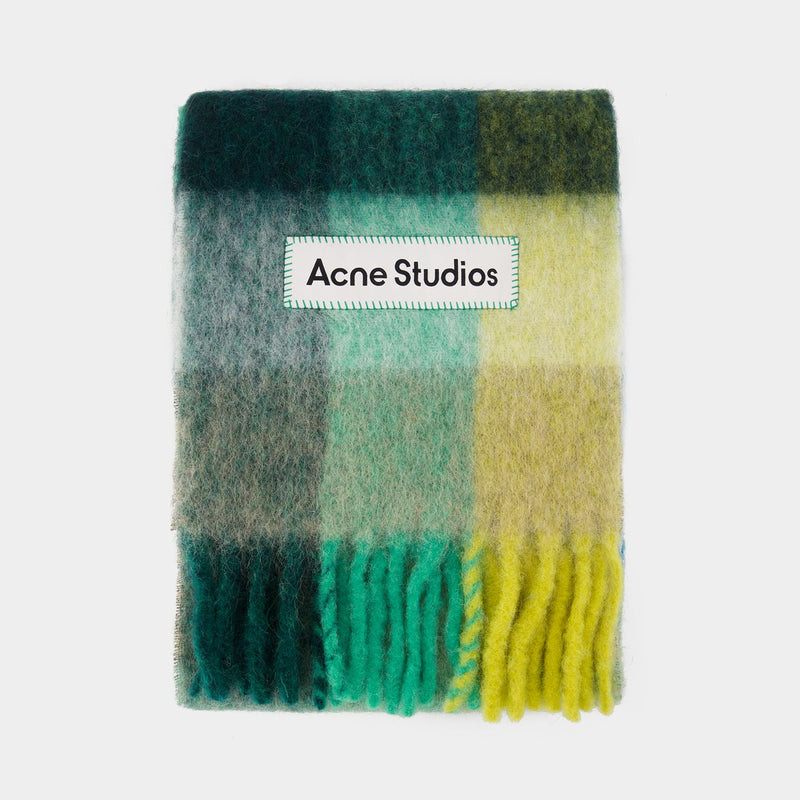 Acne Studios Vally绿色/黄色羊毛 围巾