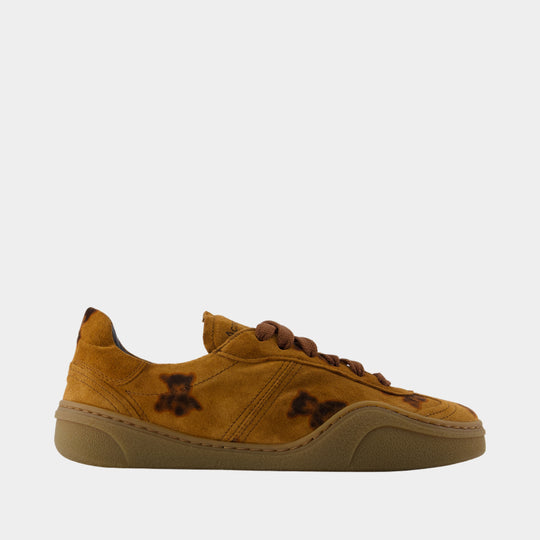 Bars Bear Print Sneakers - Acne Studios - Leather - Brown