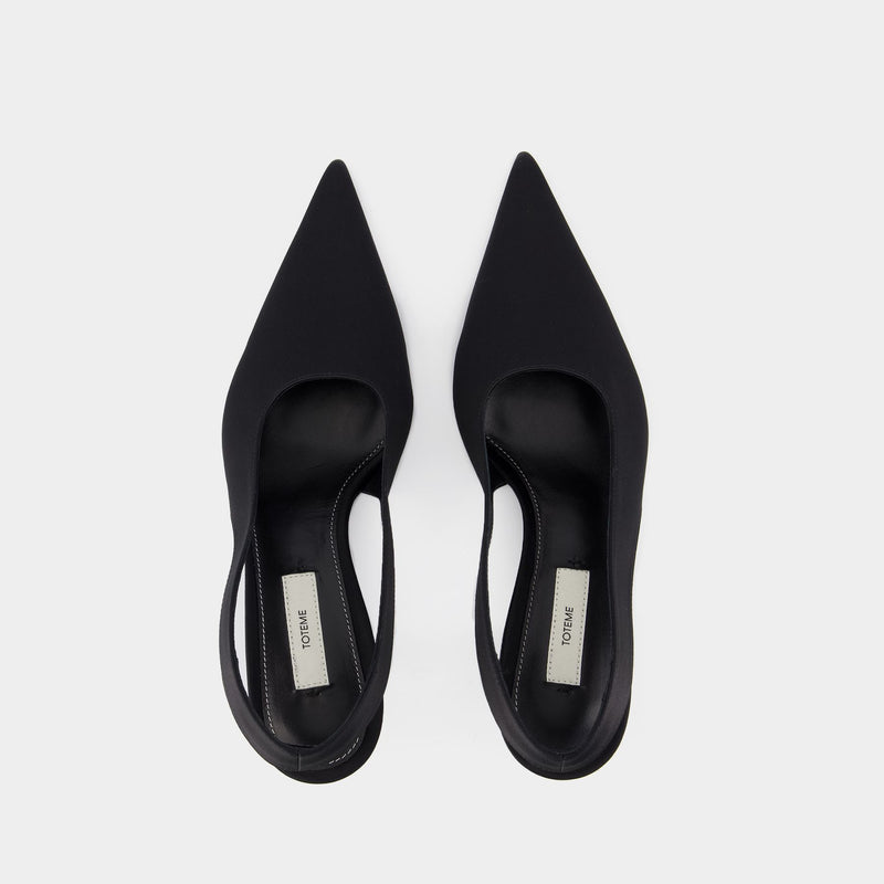 Classic Slingbacks - TOTEME - Silk - Black