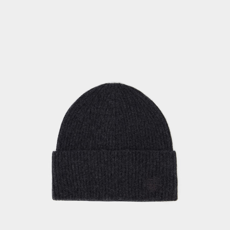 Ribbed Beanie - TOTEME - Wool - Grey