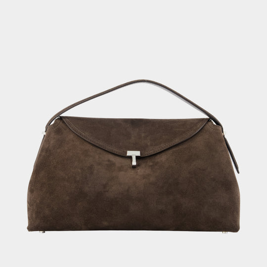 T-Lock Top Handle Purse - TOTEME - Leather - Brown