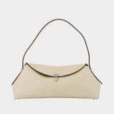 T-Lock Shoulder Bag - TOTEME - Leather - White
