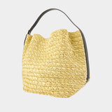 Belted Raffia Shopper Bag - TOTEME - Raffia - Beige