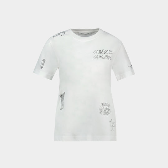 Sacamino Ss 11725 T-Shirt - SAMSØE SAMSØE - Cotton - White