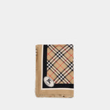Medium Check Scarf - Burberry - Silk - Beige