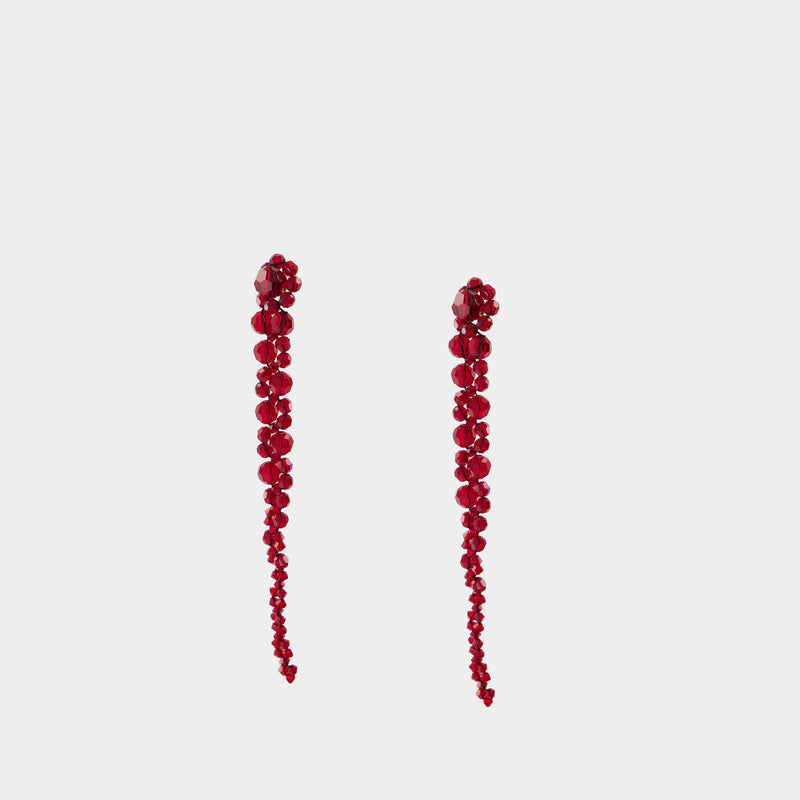 Drip Earrings - Simone Rocha - Crystal - Red
