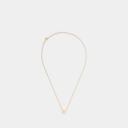Icon Enamel Pendant Necklace - Tory Burch - Metal - Gold