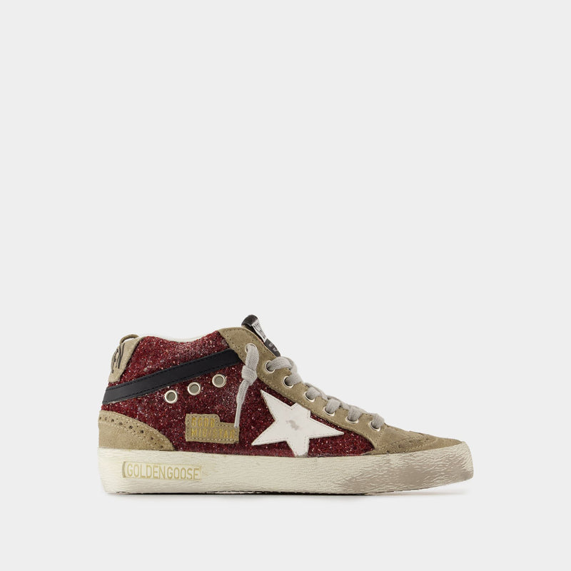 Mid Star Sneakers - Golden Goose Deluxe Brand - Leather - Burgundy