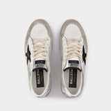 Ball Star白色牛皮山羊皮休闲小脏鞋