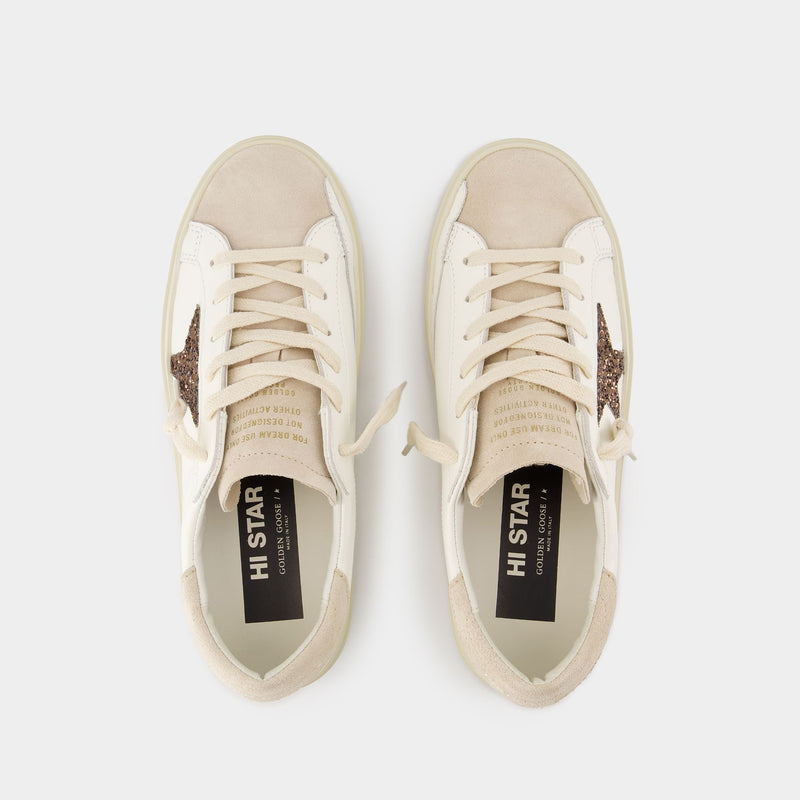 Hi Star Sneakers - Golden Goose Deluxe Brand - Leather - White/Beige