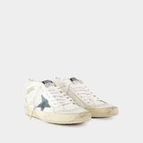 Mid Star Sneakers - Golden Goose Deluxe Brand - Leather - White