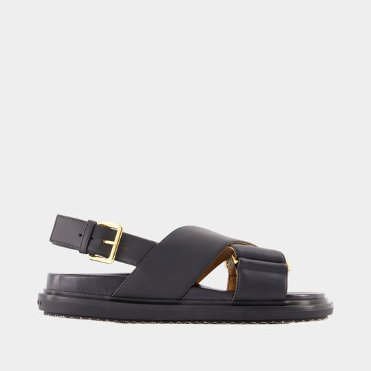 Fb Criscross Sandals - Marni - Leather - Black