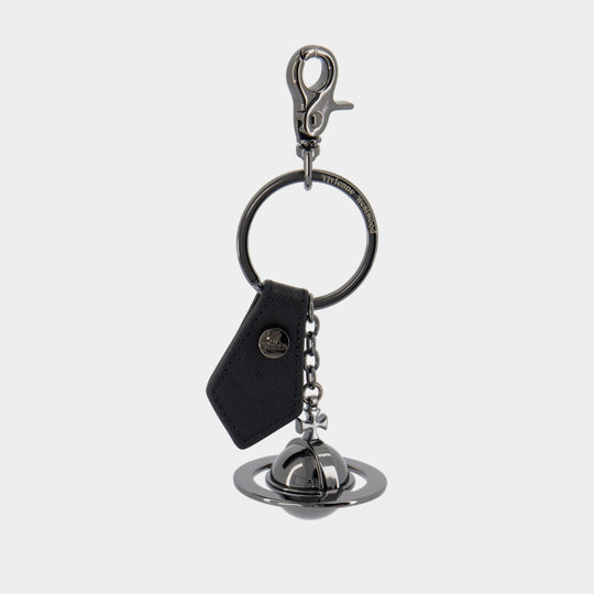 Saffiano 3d Orb Keychain - Vivienne Westwood - Metal - Black
