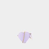 Moire Heart Wristlet Bag 紫色合成材质肩背包