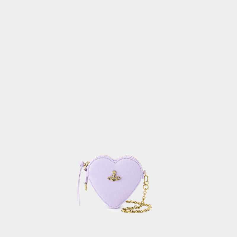 Moire Heart Wristlet Bag 紫色合成材质肩背包