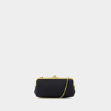Moire Frame Bag 合成材质黑色手提包