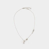 Safety Pin 灰色银质项链