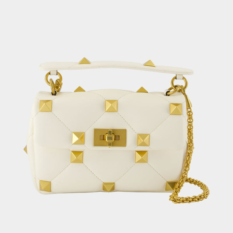 Medium Shoulder Bag in White Leather