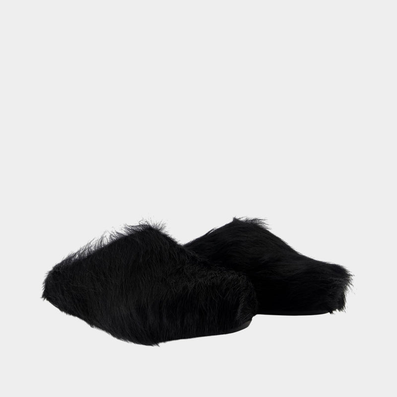 Fussbett Sabot Mules - Marni - Leather - Black