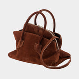 la Passeggiata Mini Top Handle Bag - The Attico - Leather - Brown