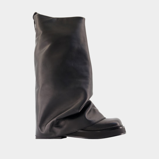 robin Combat Ankle Boots - The Attico - Leather - Black