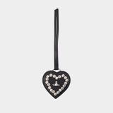 Heart Mirror Charm - Vivienne Westwood - Leather - Black