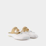 Slipper 白色皮质芭蕾舞鞋