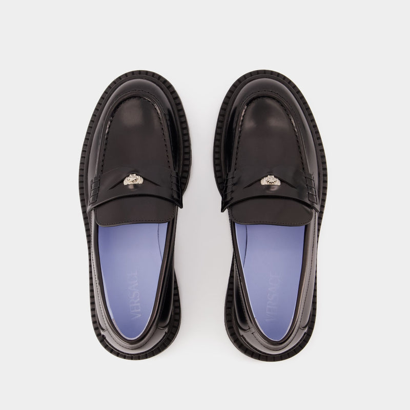 Adriano Flat Shoes - Versace - Leather - Black