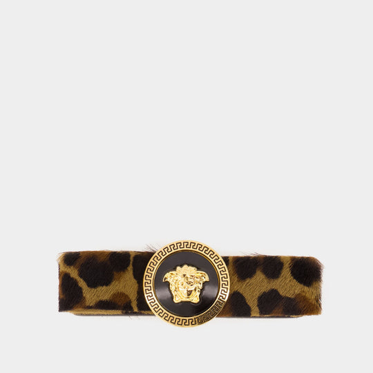 Plain Pony Ribbon Tassel Hair Clips 棕色马毛合成材质美杜莎徽标蝴蝶结发卡