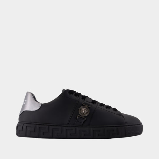 Sneakers - Versace - Leather - Black