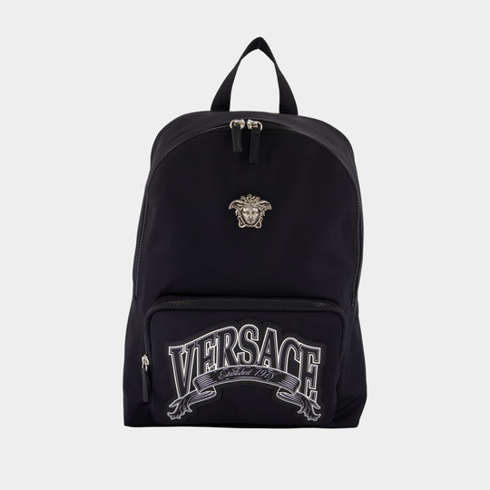 Backpack - Versace - Nylon - Black