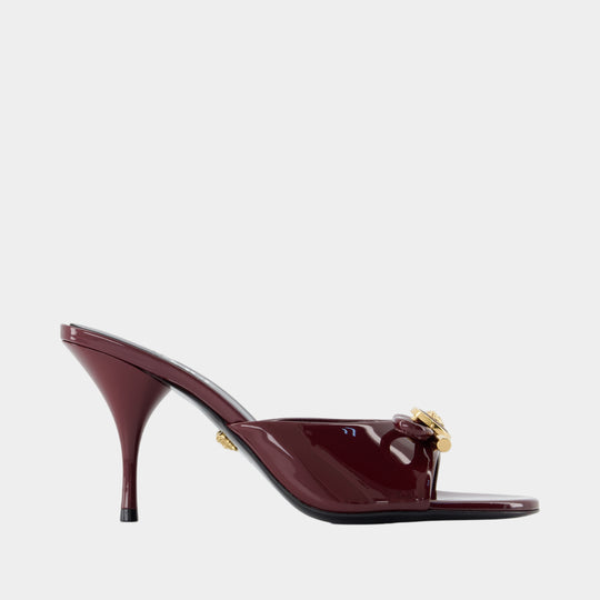 Mules Size 85 - Versace - Leather - Burgundy