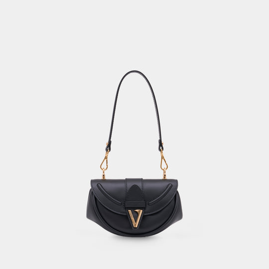 Virtus Small Shoulder Bag - Versace - Leather - Black