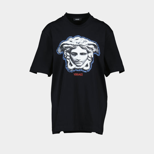 Jersey Greca Medusa Print T-Shirt - Versace - Cotton - Black