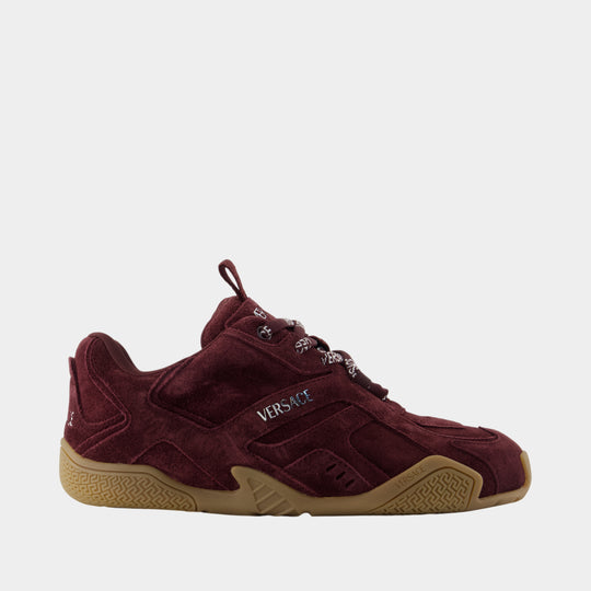 Trainers - Versace - Leather - Burgundy