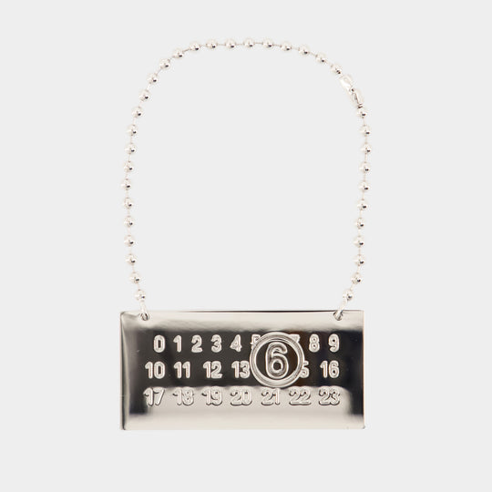 Logo Plaque Charm - MM6 Maison Margiela - Metal - Silver