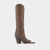 El Dorado Embellished Toe Boots - Paris Texas - Leather - Brown