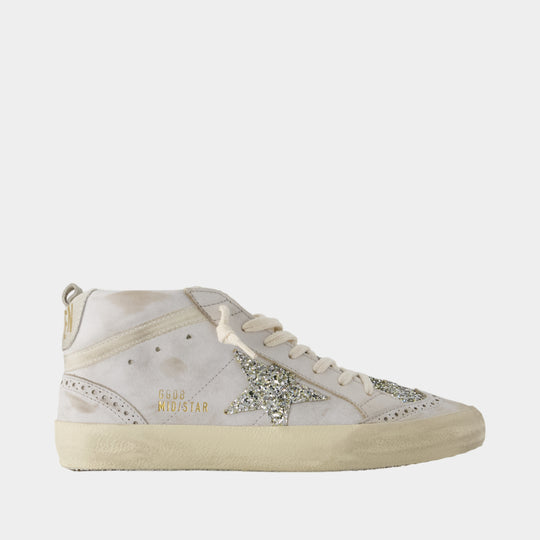 Mid Star Sneakers - Golden Goose Deluxe Brand - Leather - Beige