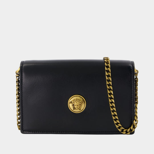 Mini Shoulder Bag - Versace - Leather - Black