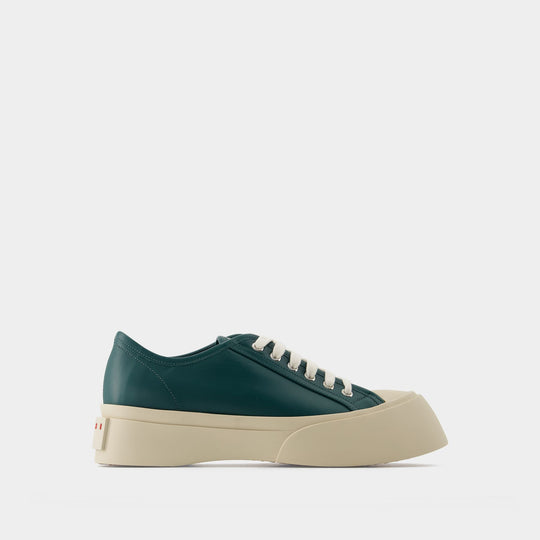 玛尼 Marni Lace Up Sneakers 皮质宽头鞋