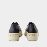 Laced Up Sneakers - Marni - Leather - Black