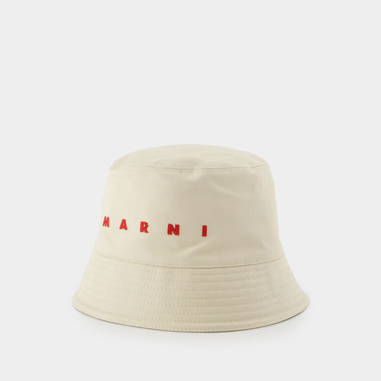 Bucket Hat - Marni - Cotton - Ivory