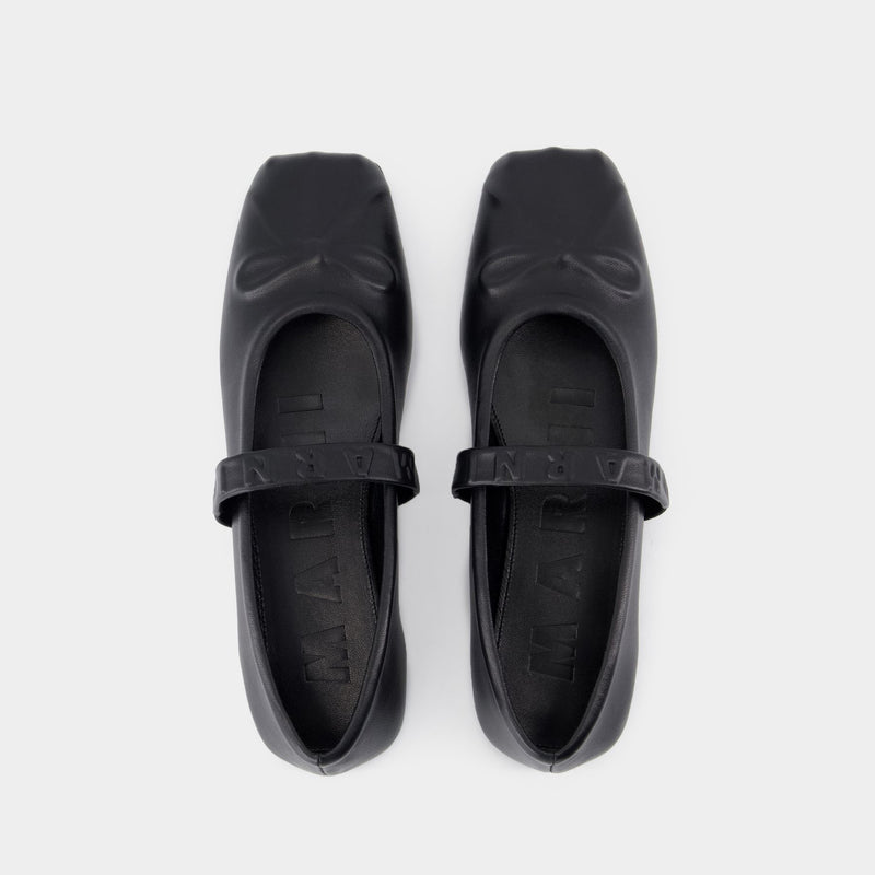 Mary Jane Sneakers - Marni - Leather - Black