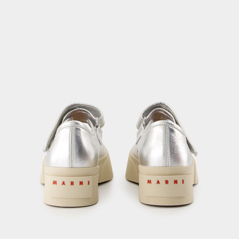 Mary Jane Sneakers - Marni - Leather - Silver