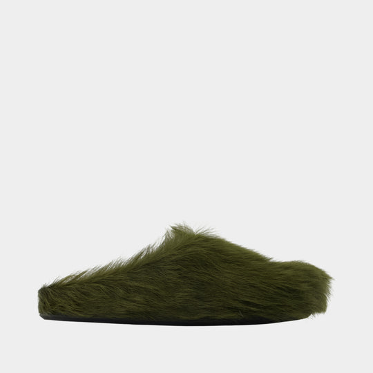 Fussbett Sabot Flat Shoes - Marni - Leather - Green