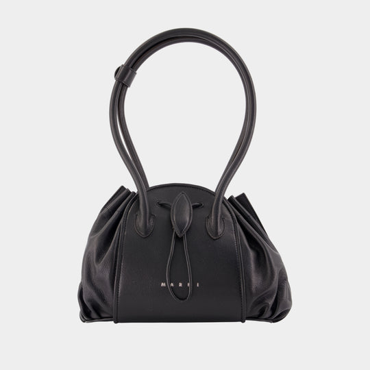Tulipea Shopper Bag - Marni - Leather - Black