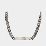 Minimal Logo Id Tag Necklace - MM6 Maison Margiela - Metal - Silver